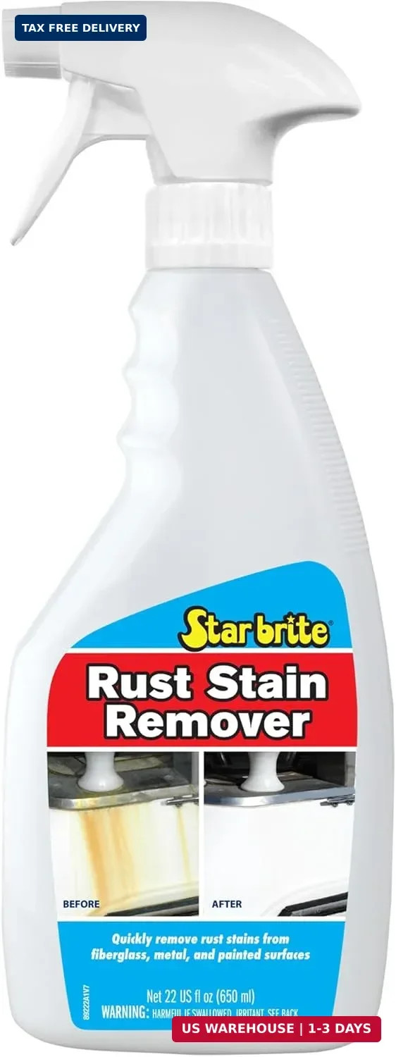 STAR BRITE Rust Stain Remover Spray – Instantly Dissolve Corrosion Stains on Fib