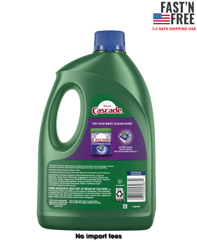 Cascade Complete Dishwasher Detergent Liquid Gel, Dish Detergent,120 fl oz