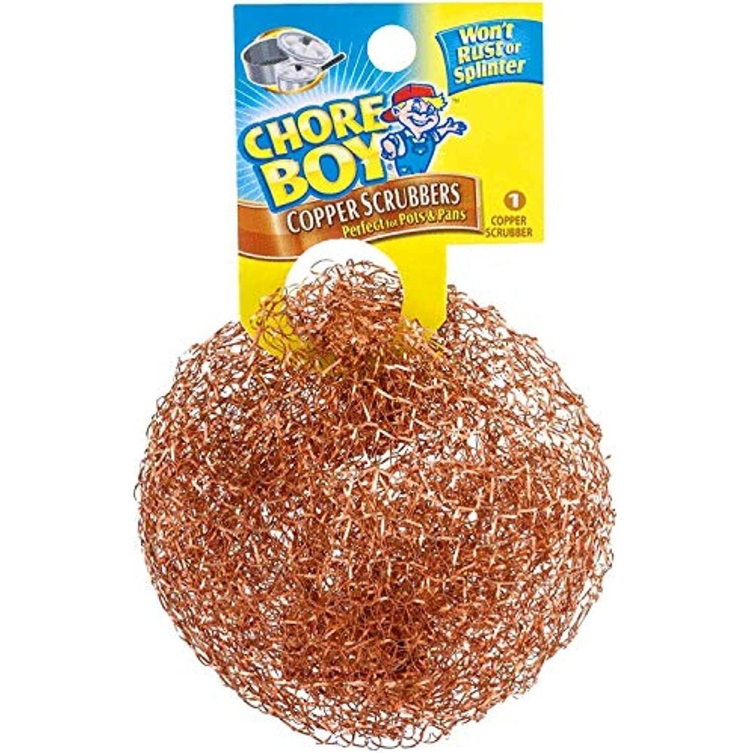 Chore Boy Ultimate Copper Scrubber Scouring Pad, Pure Copper (10-Pack)