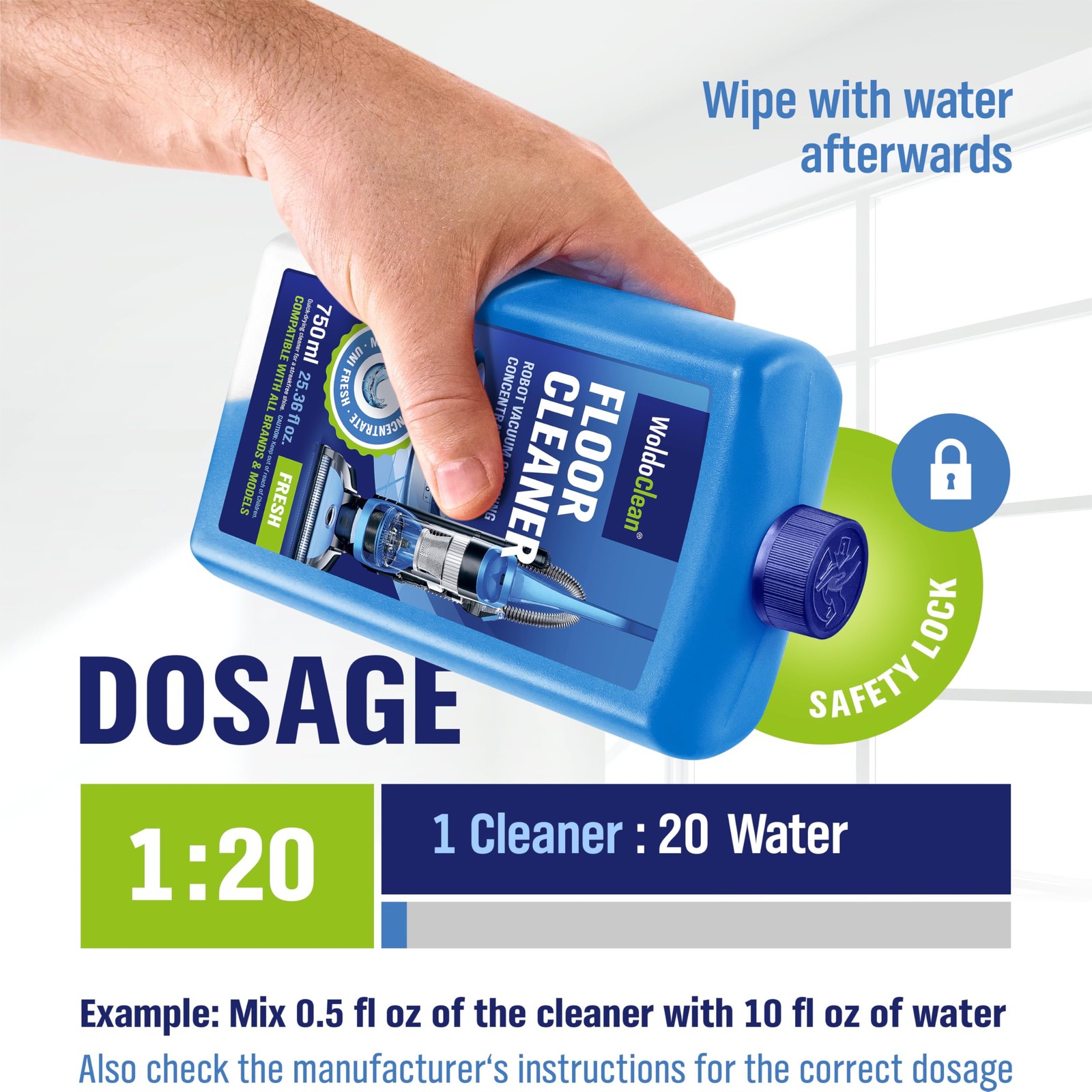 Floor Cleaner Solution for Robot Mops 25.36 fl.oz – Concentrate Makes 40 Gall…