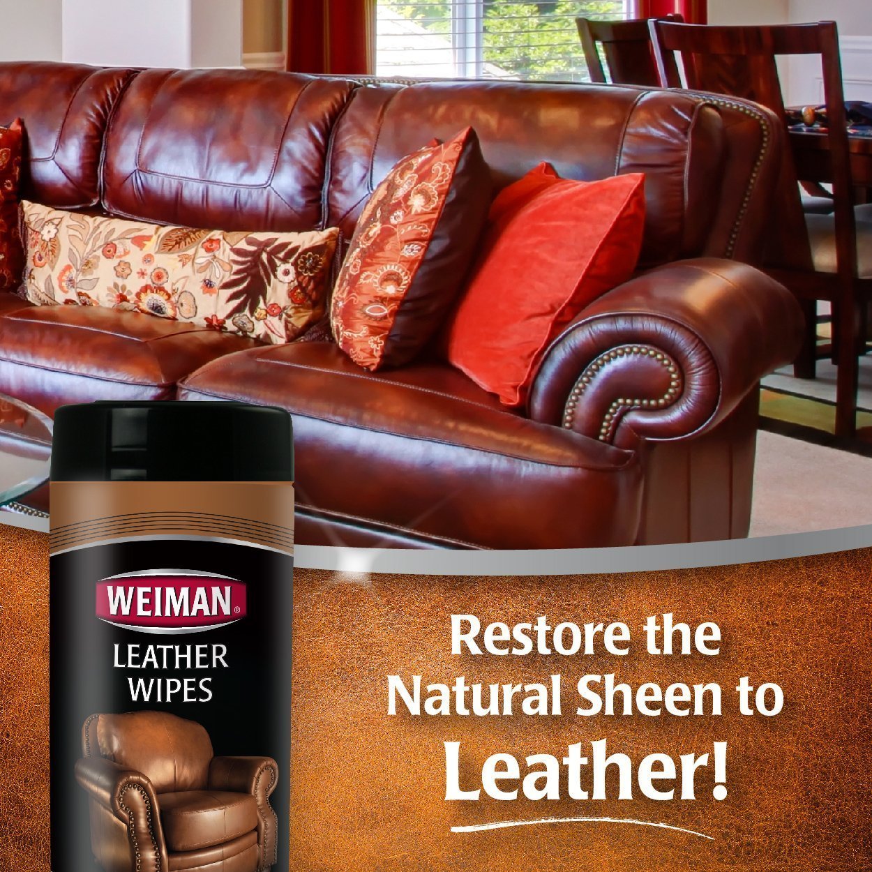 Weiman 30 LEATHER WIPES AUTO INTERIORS HOME FURNITURE SHOES COATS PURSES