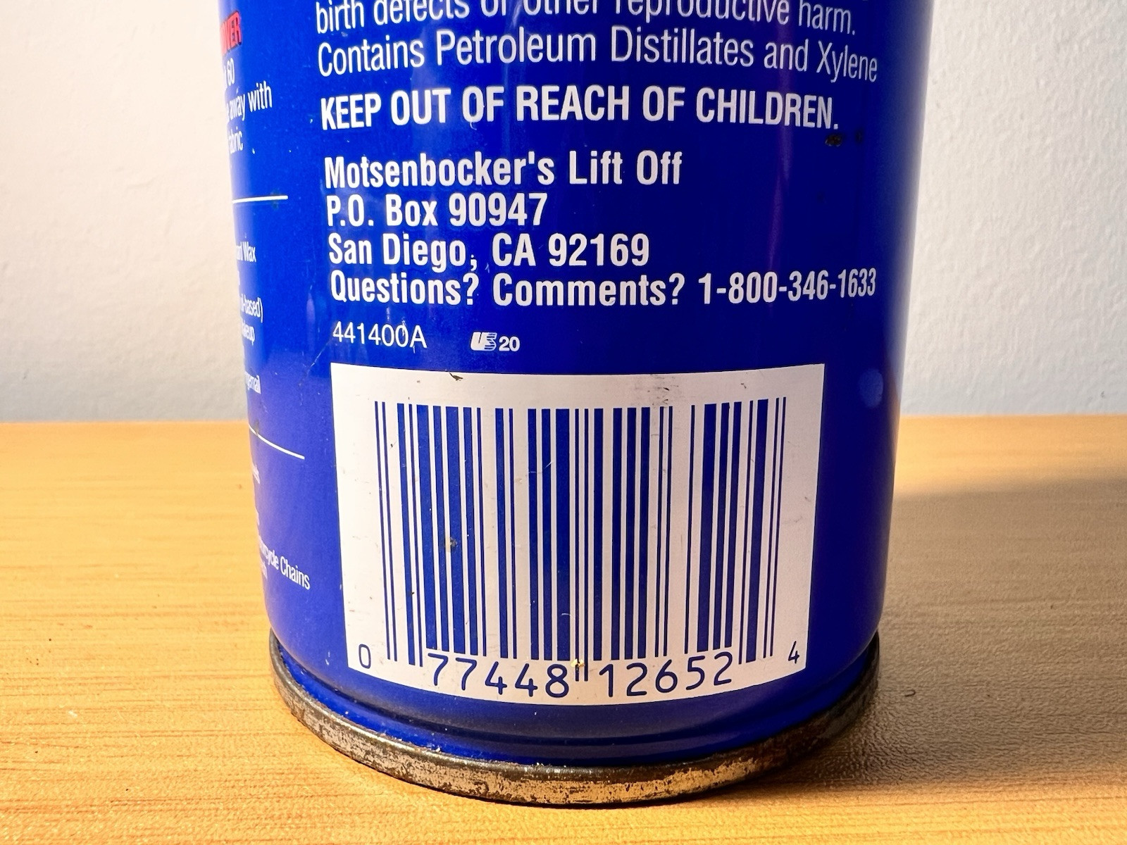Motsenbocker’s Lift Off 2 Spot Cleaner Degreaser Can 95% FULL 10.5 Oz 298 Gram