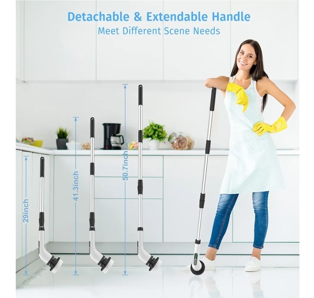 7 IN 1 Electric Spin Scrubber Cordless Power Cleaning Brush Rechargeable Cleaner