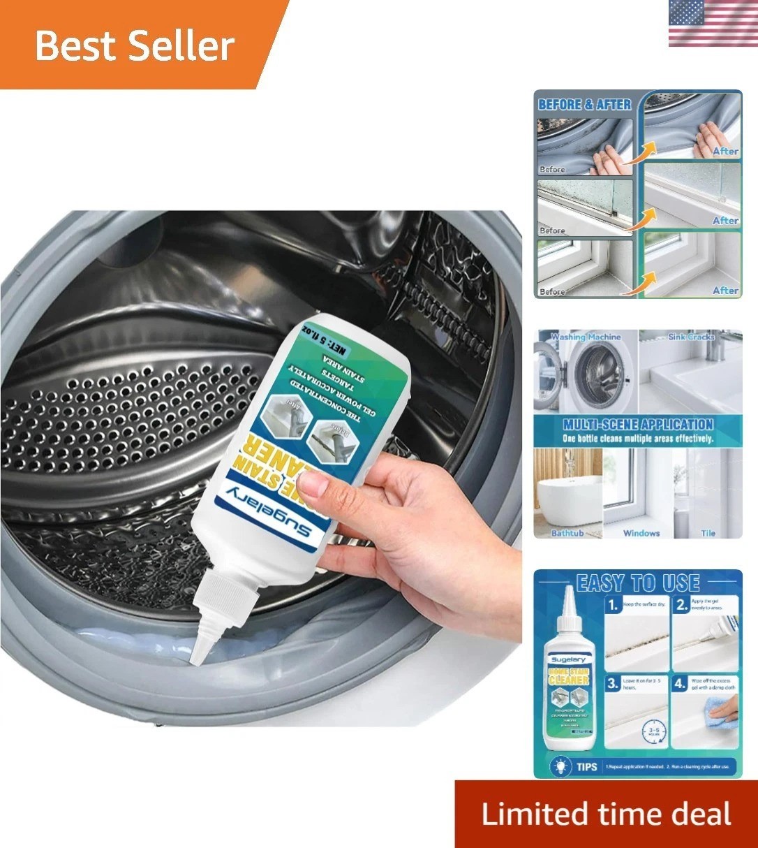 Quick-Acting 5 oz Mold Stain Cleaner Gel for Effortless Home Maintenance