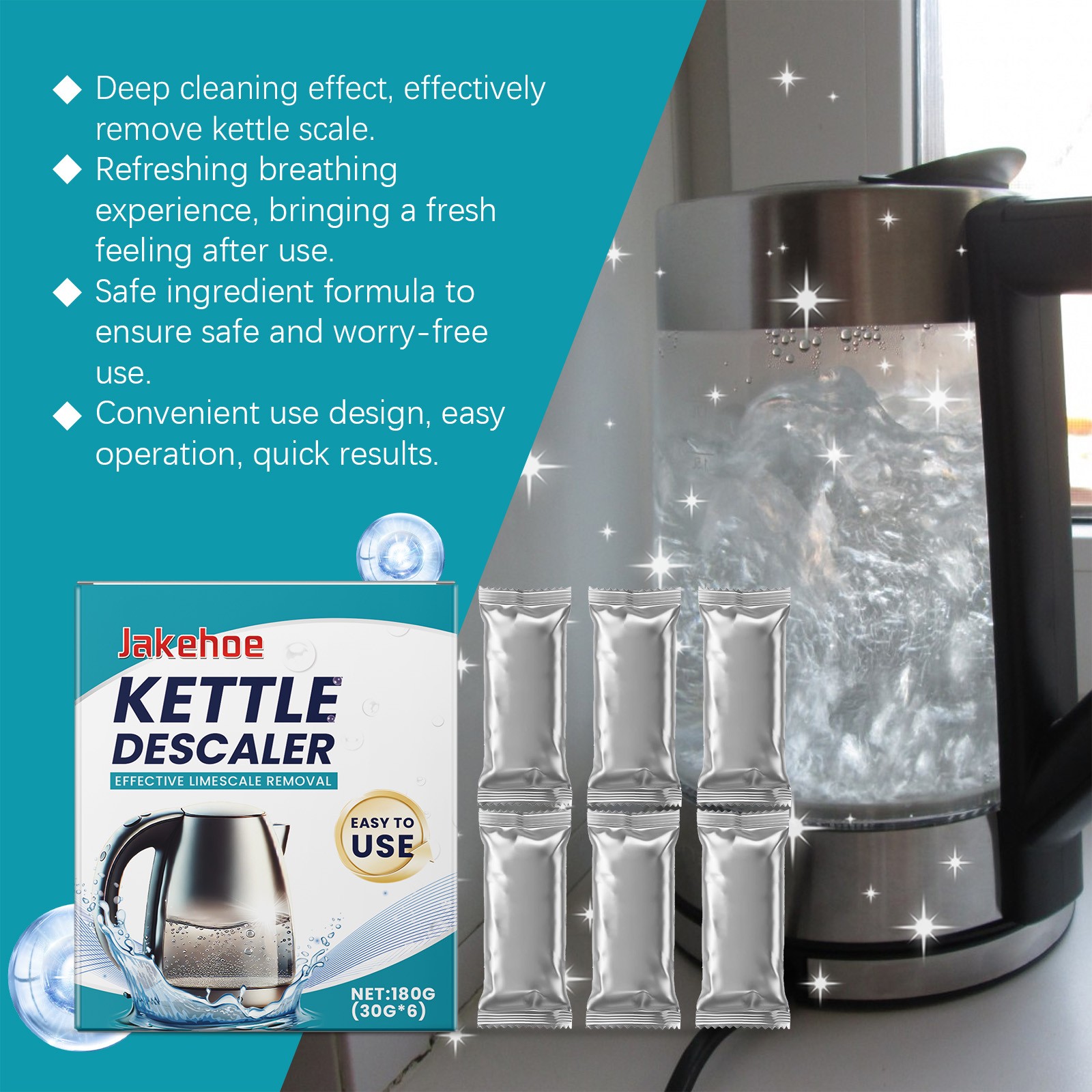 Household Electric Kettle Descaler Powder for Limescale Removal and Brightening