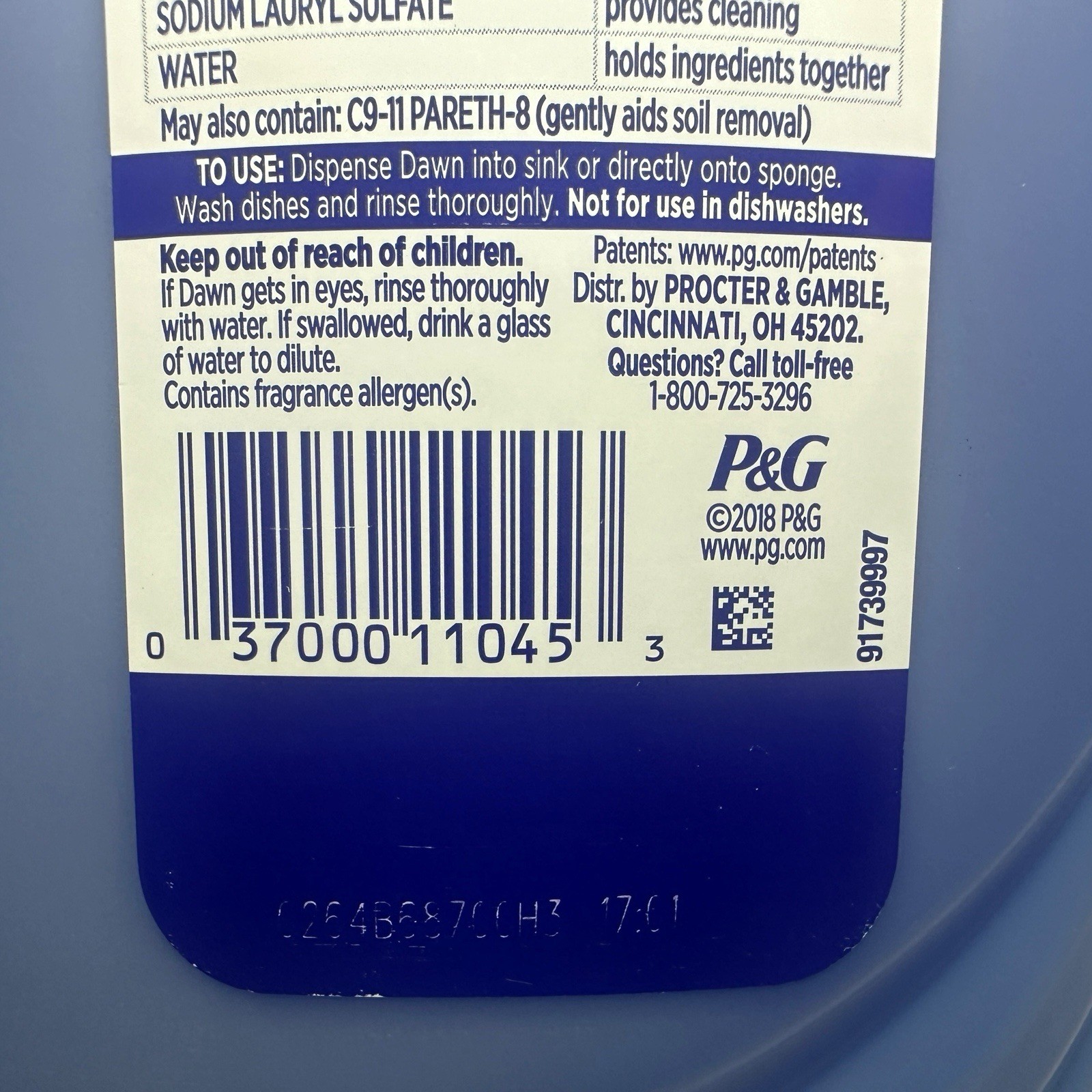 Dawn Ultra OLD SCENT Dishwashing Liquid 56 fl oz, NEW (2018)