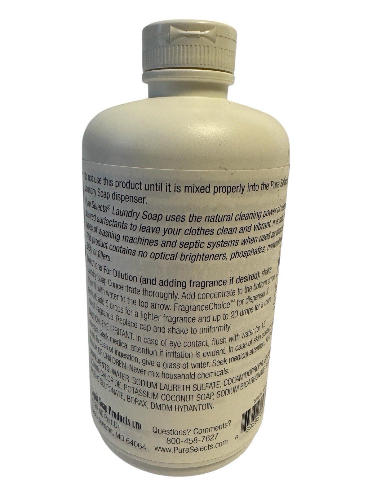 PURE SELECTS Laundry Soap Concentrate – 1 QUART – New, Sealed Bottle