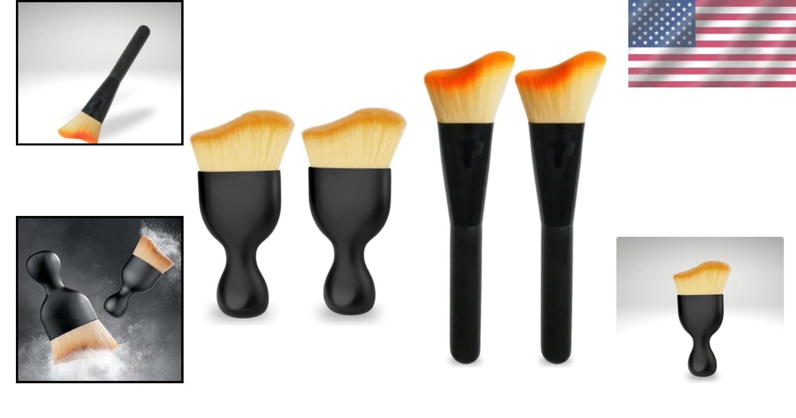 Versatile Interior Cleaning Brush Set – 4 Pieces for Car and Multi-Surface Use