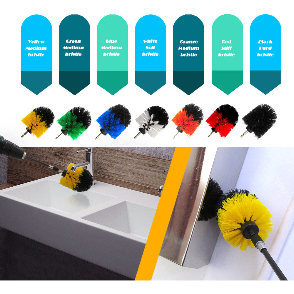 25 Pack Drill Brush Set Attachments Power Cleaning Scrubber Brush Car And Home