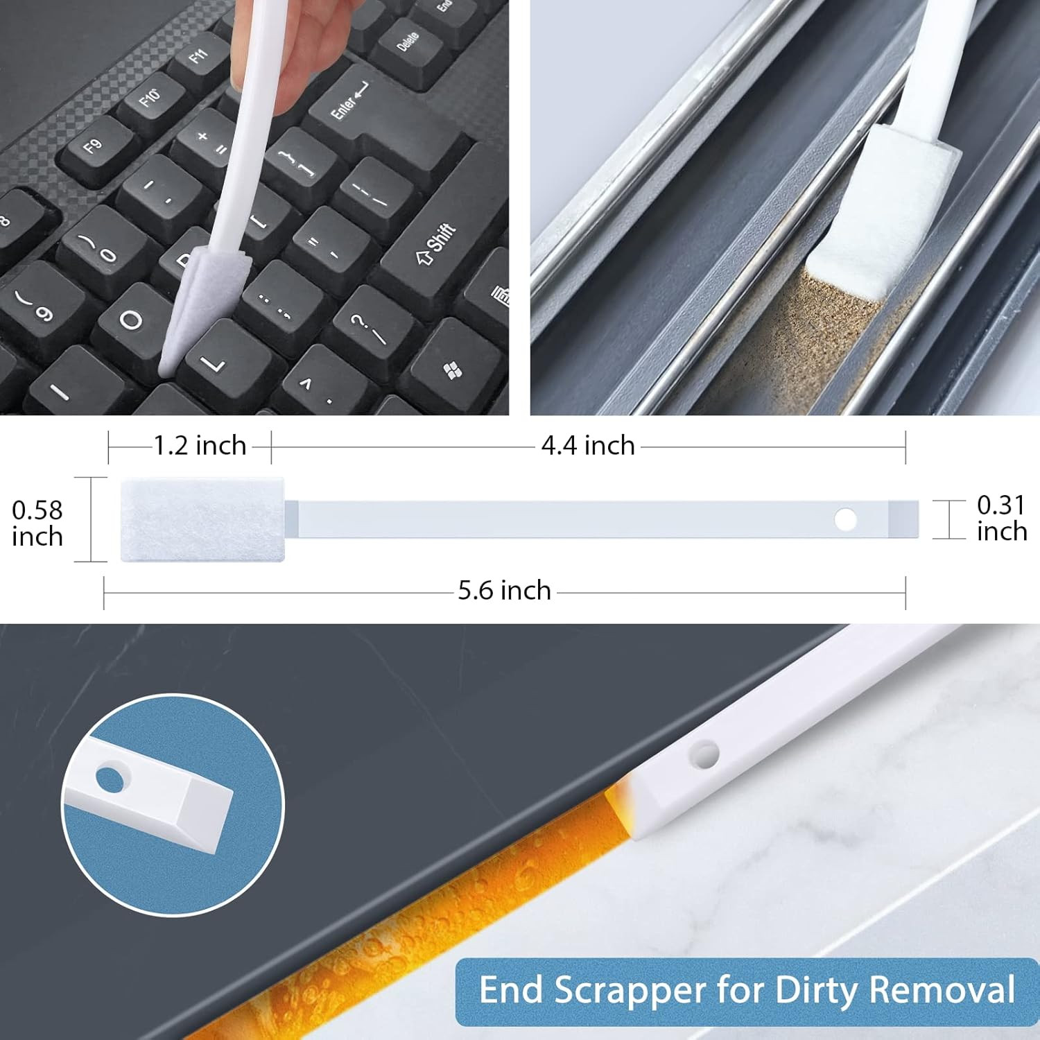 40Pcs Disposable Crevice Cleaning Brushes Small Spaces Detail Gaps Scrub Cleaner