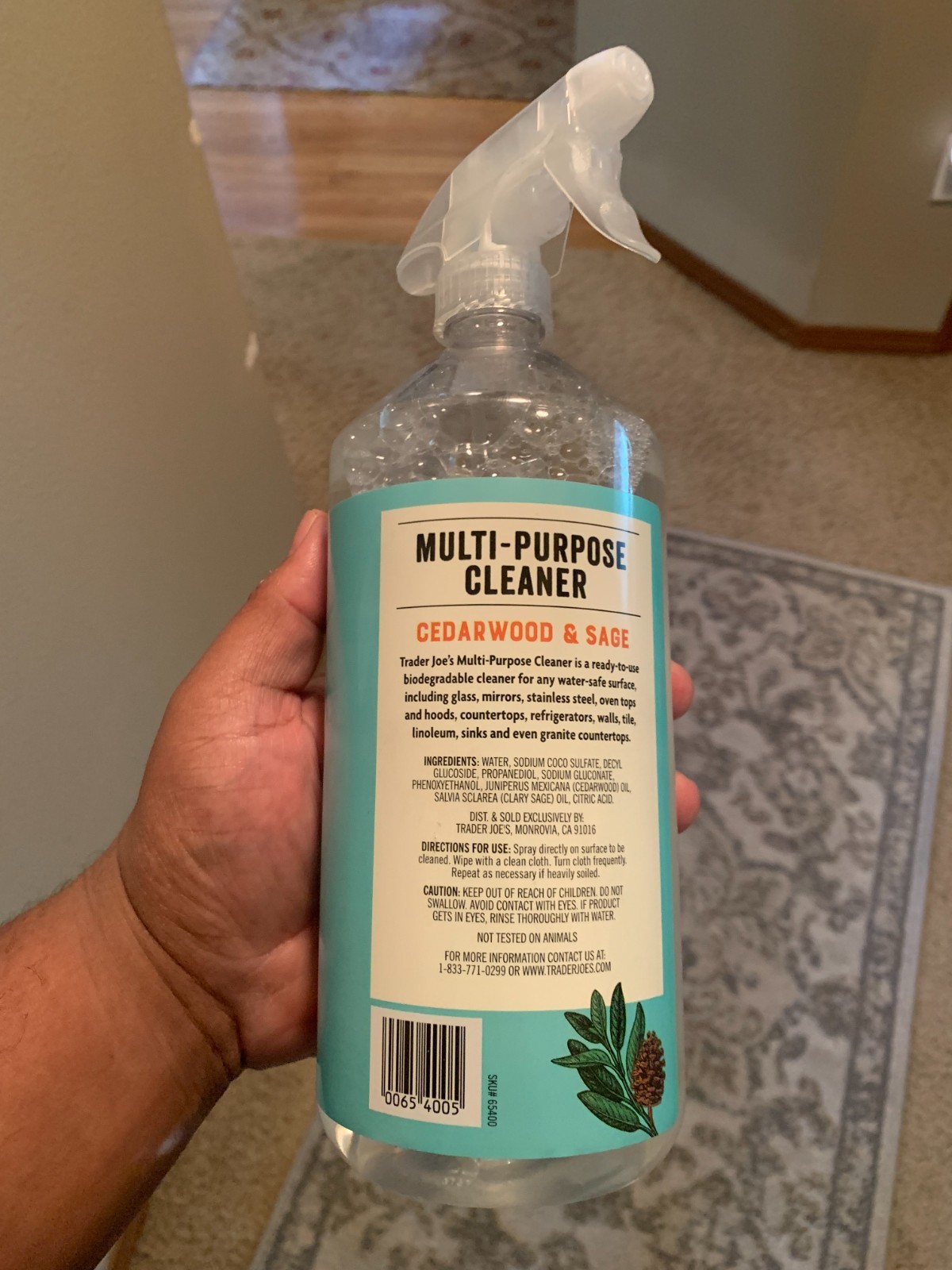 Trader Joe’s Multi-Purpose Cleaner Cedarwood & Sage 34fl oz 1L (2 Bottles)