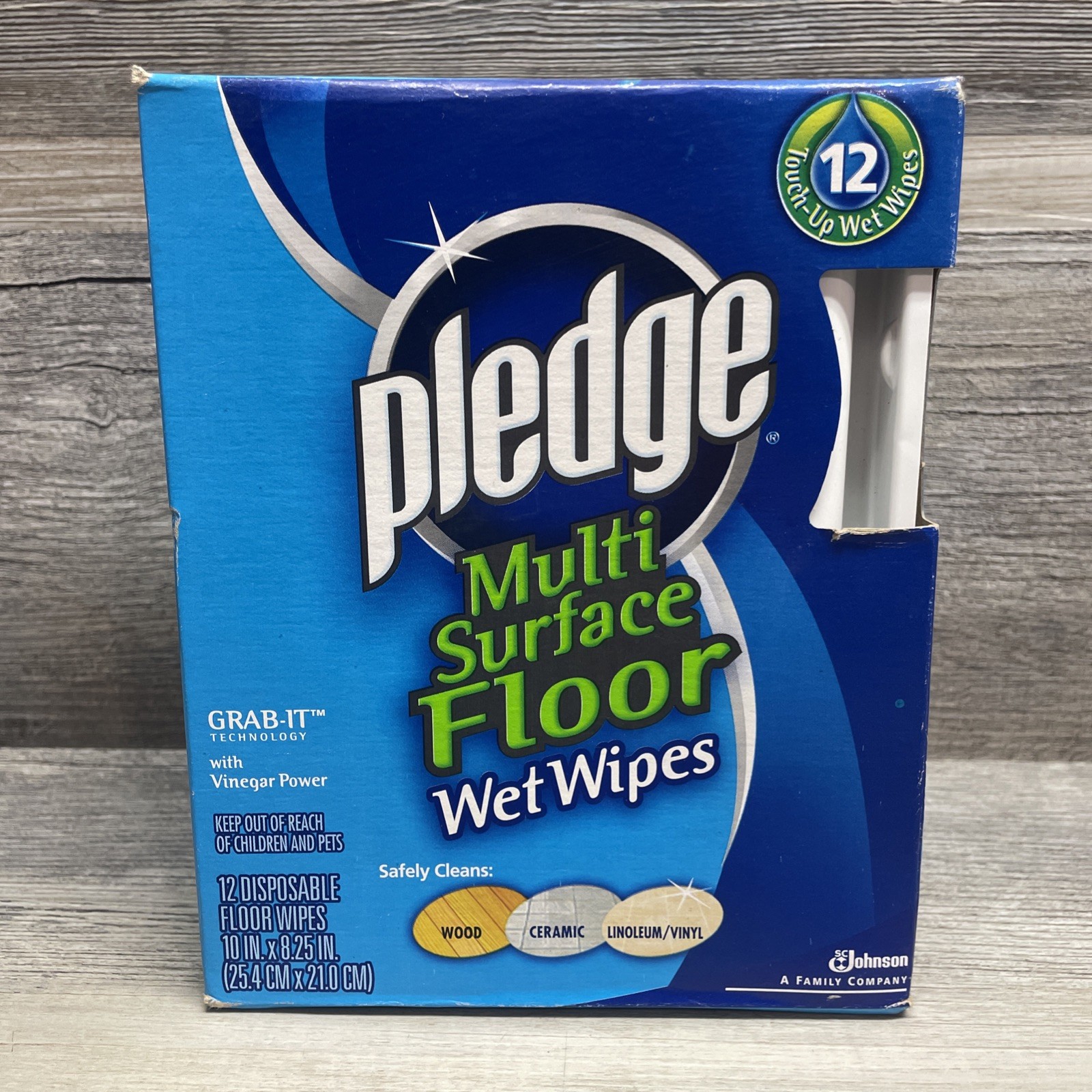 Pledge Grab It Multi Surface Floor Wet Wipes Box of 12 Discontinued New Sealed