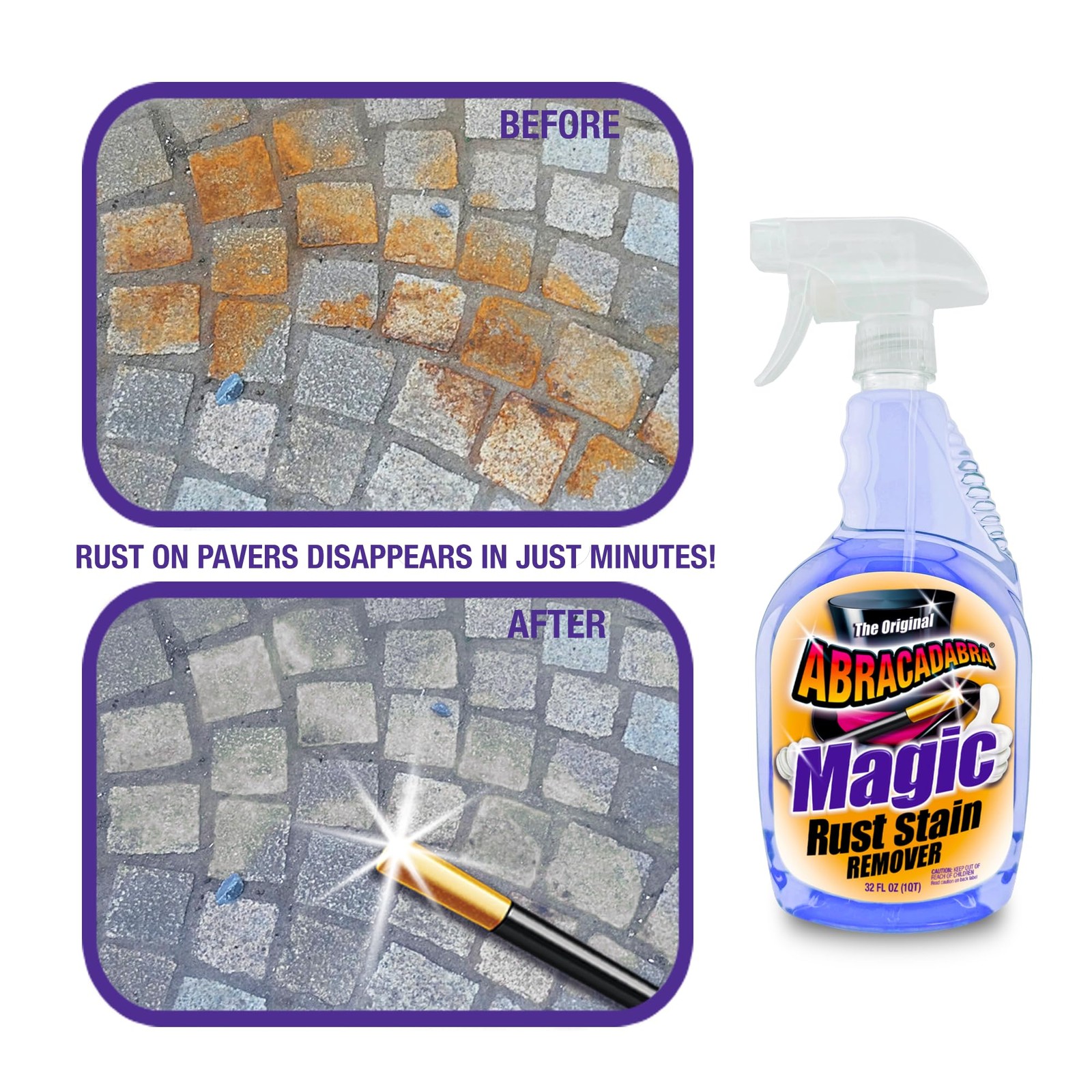 Abracadabra® Magic Rust Remover 32oz – Premium Rust Stain Remover for Concret…