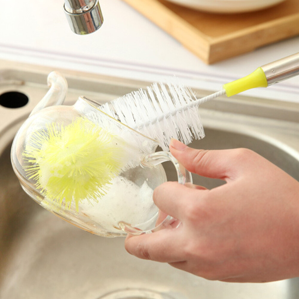 Bottle Scrub Brush Brushes for Cup with Long Handle Feeding