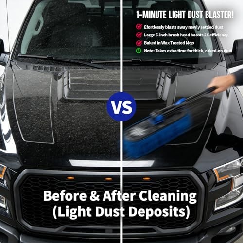 Car Duster Exterior & Interior Duster Aluminum Alloy Extendable Blue Grey