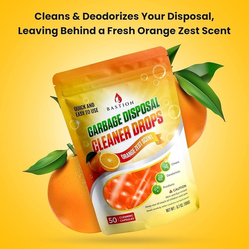 50 Garbage Disposal Cleaning Drops Zest D-Limonene Natural Fresh Odor Remover US