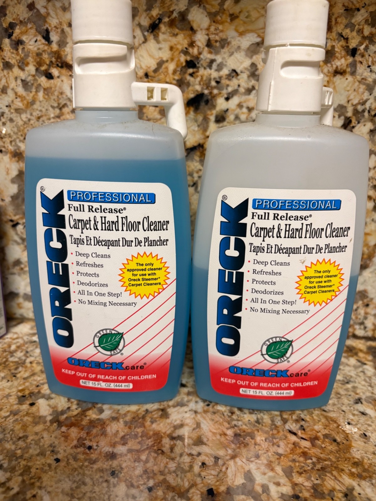 Oreck Professional Full Release Carpet & Hard Floor Cleaner 15 Oz 1 Full 1 Half