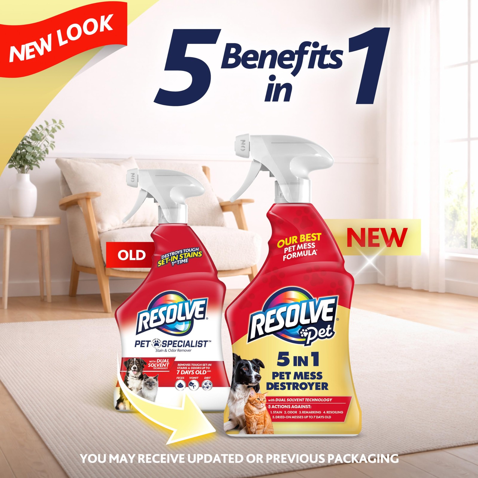 5-in-1 Carpet Cleaner Spray – for Removal of Pet Stains & Odors Up to 7 Days …