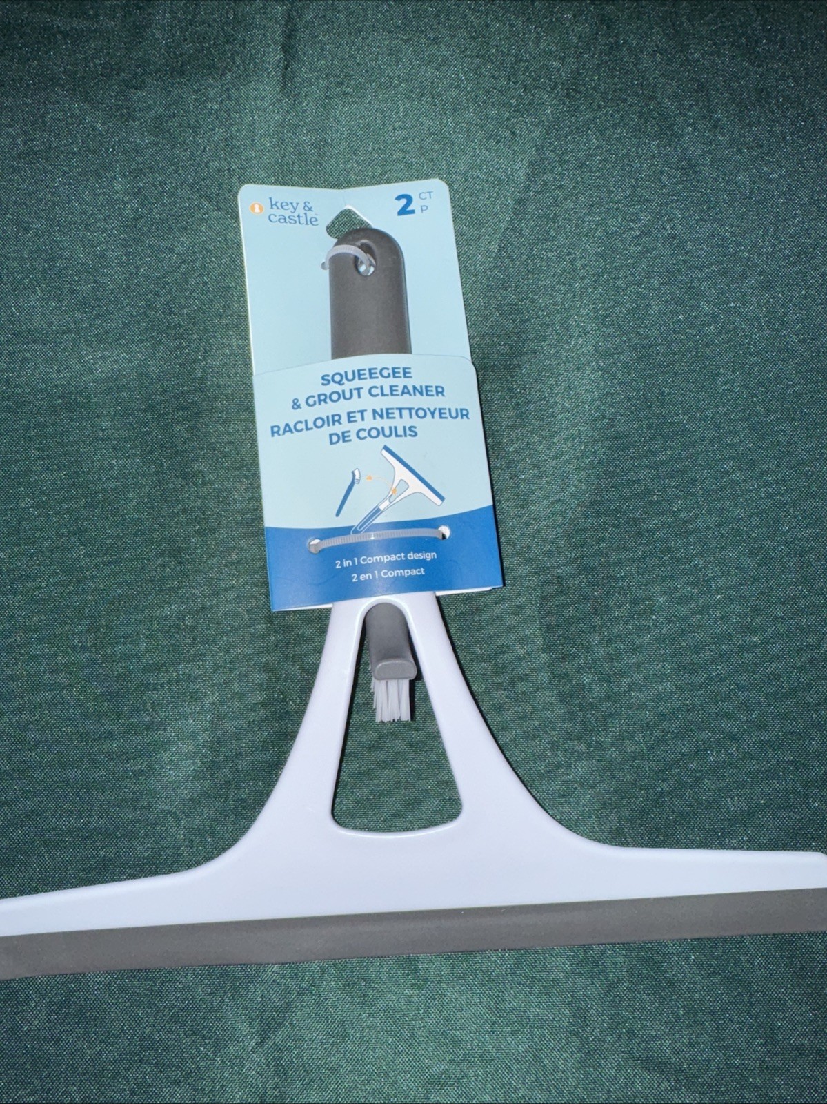 Shower Cleaner Squeegee With Built in Grout Brush for Window, Shower, and Car