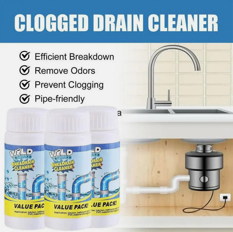 Wild Tornado Powerful Sink Drain Cleaner High Efficiency Clogging Cleaner