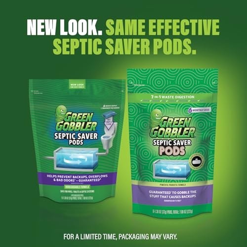 Septic Tank Enzyme Treatment Packets – 6 Month Supply, Natural Bacteria for Back