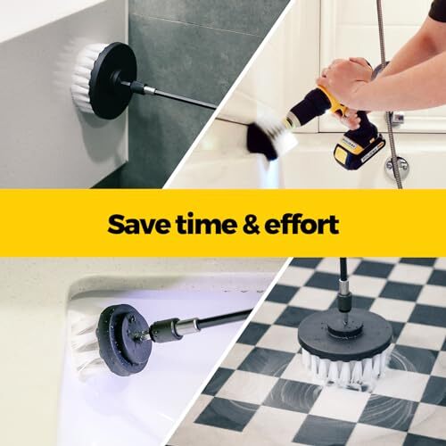 5 Pack Drill Brush Attachment Set for Grout Floor Tub Shower Tile Bathroom