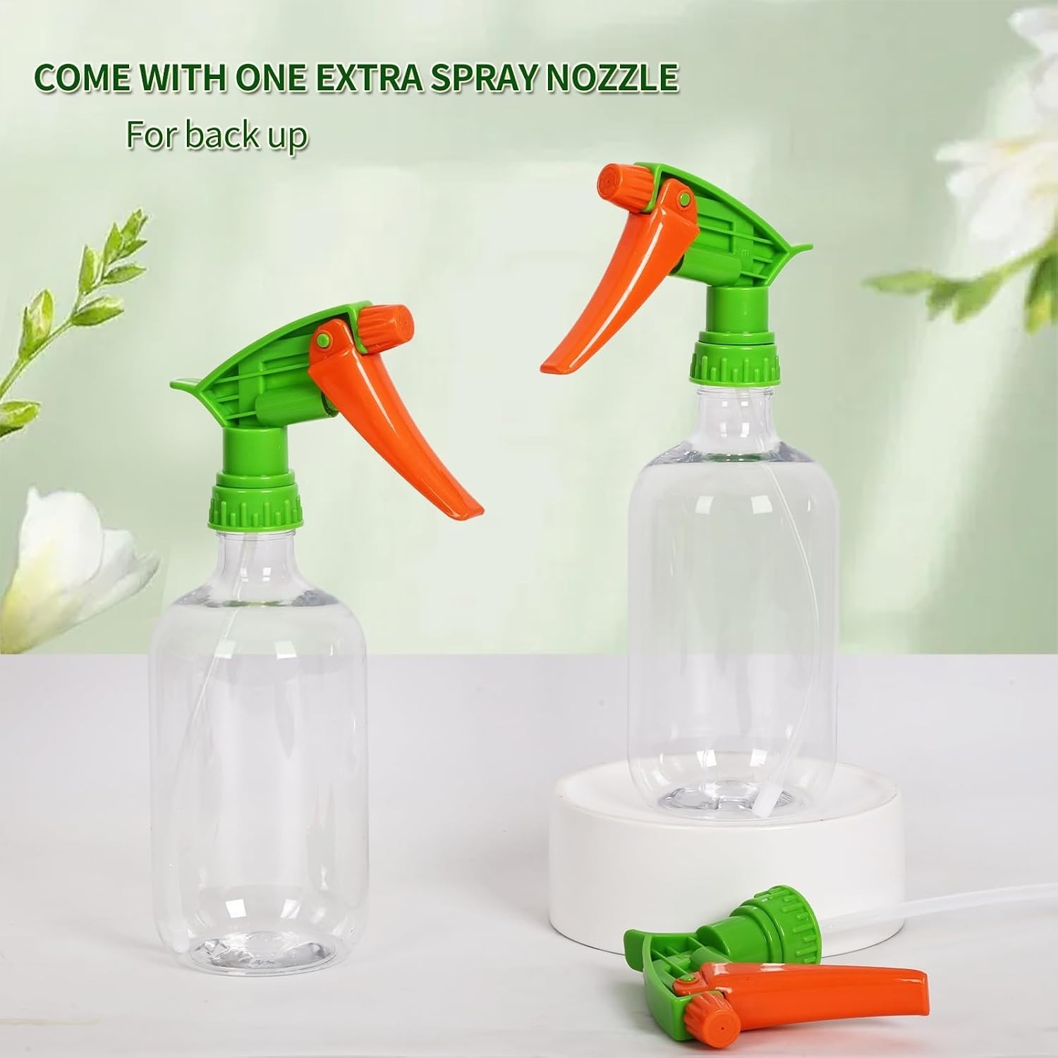 Versatile 2-Pack 16.9oz Spray Bottles with Adjustable Nozzle for Home & Garden