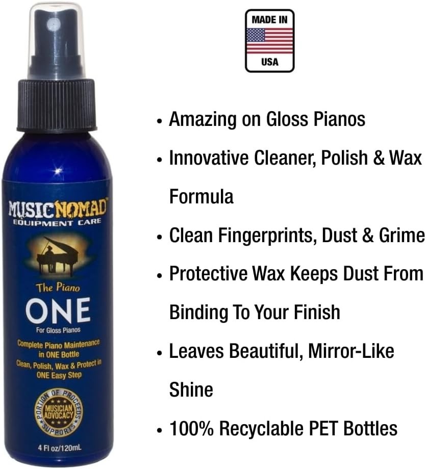 Organic Piano Cleaner and Polish with UV Protection – 4 oz Carnauba Formula