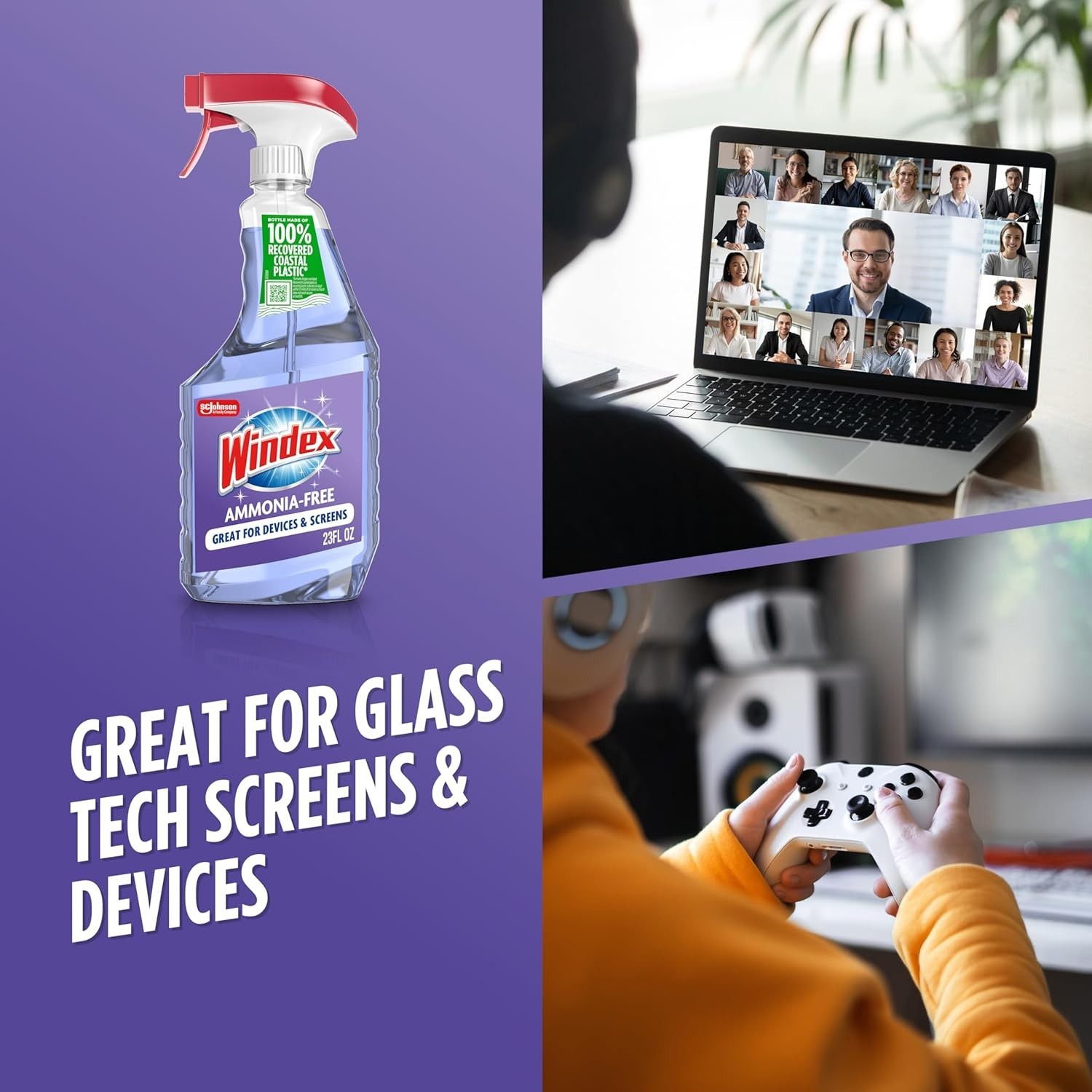 Windex Ammonia-Free Glass and Window Cleaner Spray Bottle Bottle Made from 100%
