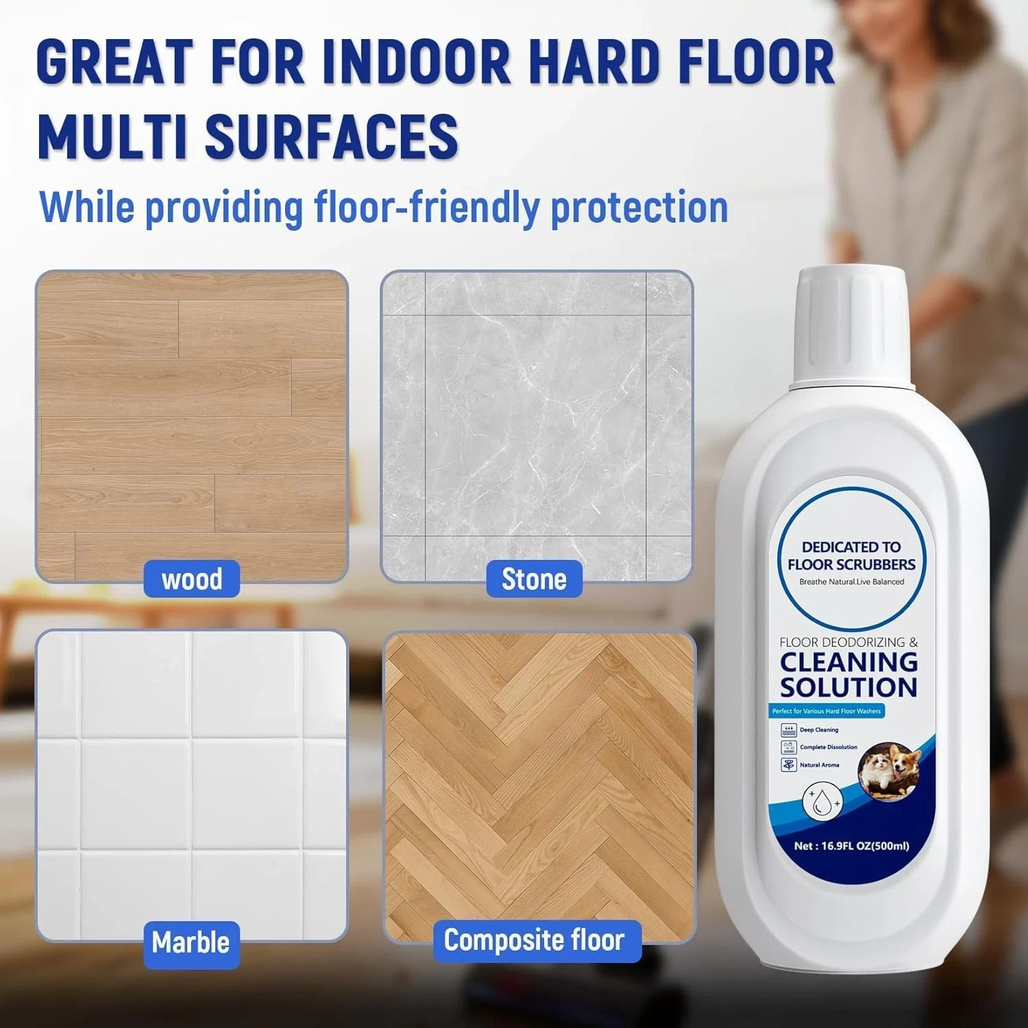 5 Bottle Multi-Surface Floor Cleaning Solution Compatible with Tineco iFLOOR 2/3