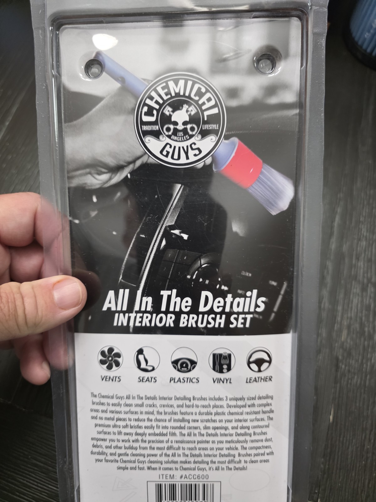 Chemical Guys ACC600 All In The Details Interior Detailing Brush Set New!! 🔥