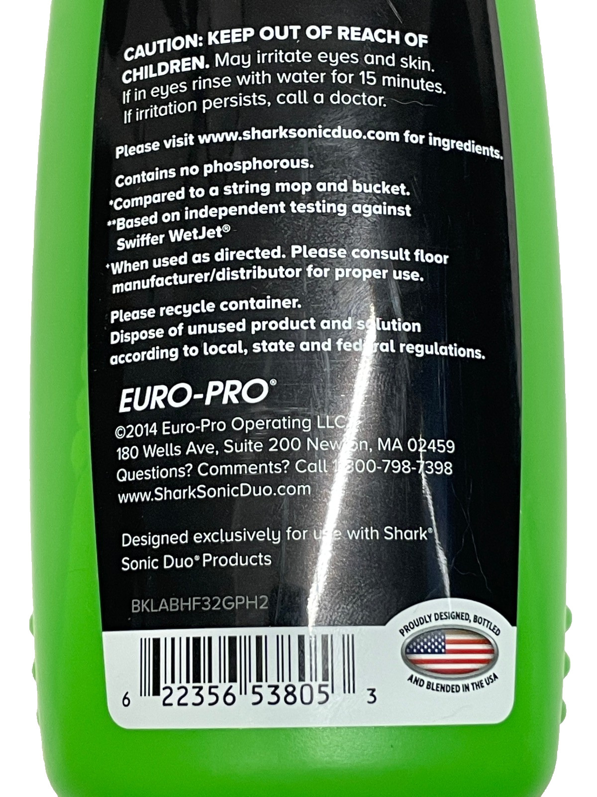 Sealed Shark Sonic Duo Wood & Hard Floor Cleaner 32-oz Italian Citrus Euro-Pro