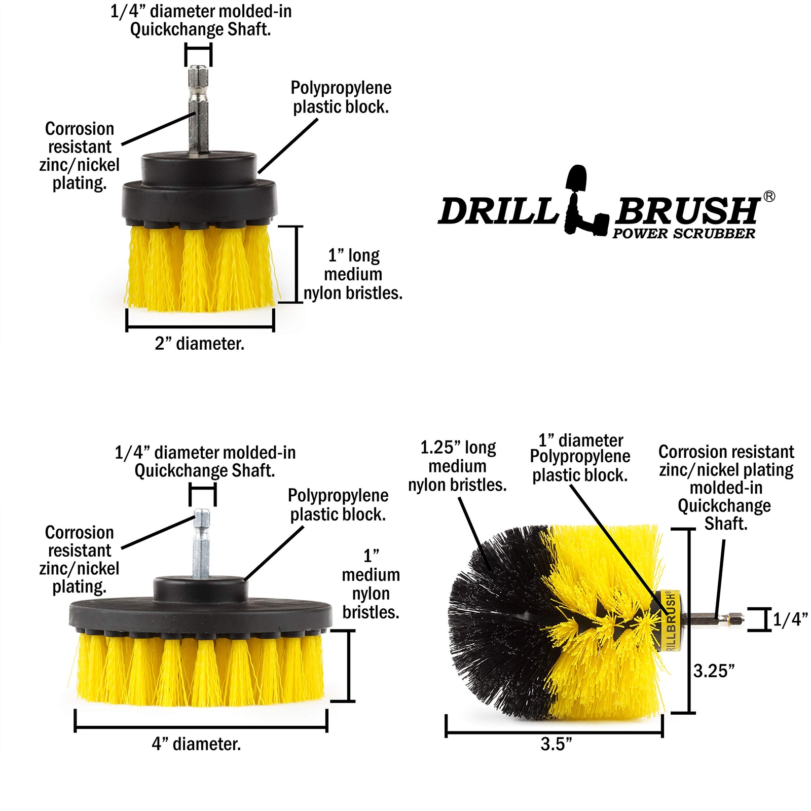 Drill Brush Attachment Bathroom Surfaces Tub Shower Tile And Grout All Purpose P