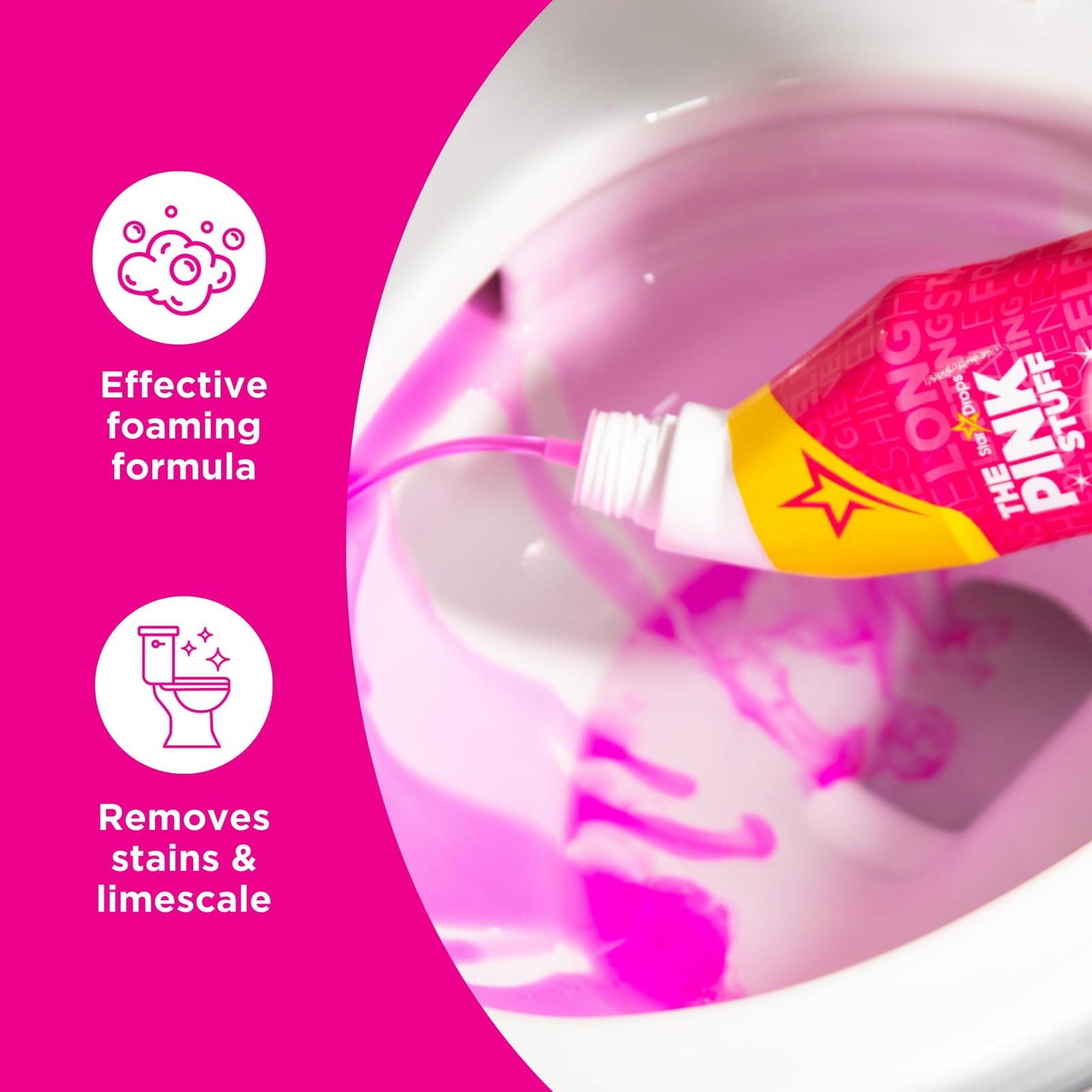 The Pink Stuff Miracle Toilet Cleaner, 750ml – Powerful StainRemoving Gel for…