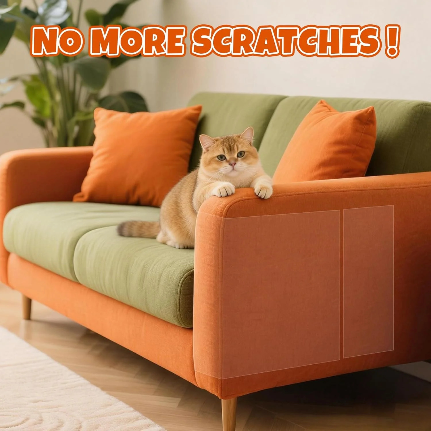 17Pack- Anti Cat Scratch Furniture Protector, Clear Couch Protector from Cat Cla