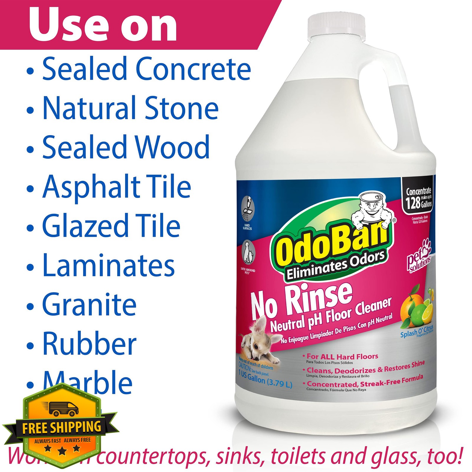 OdoBan Pet Solutions Floor Cleaner Concentrate 2 Gallons
