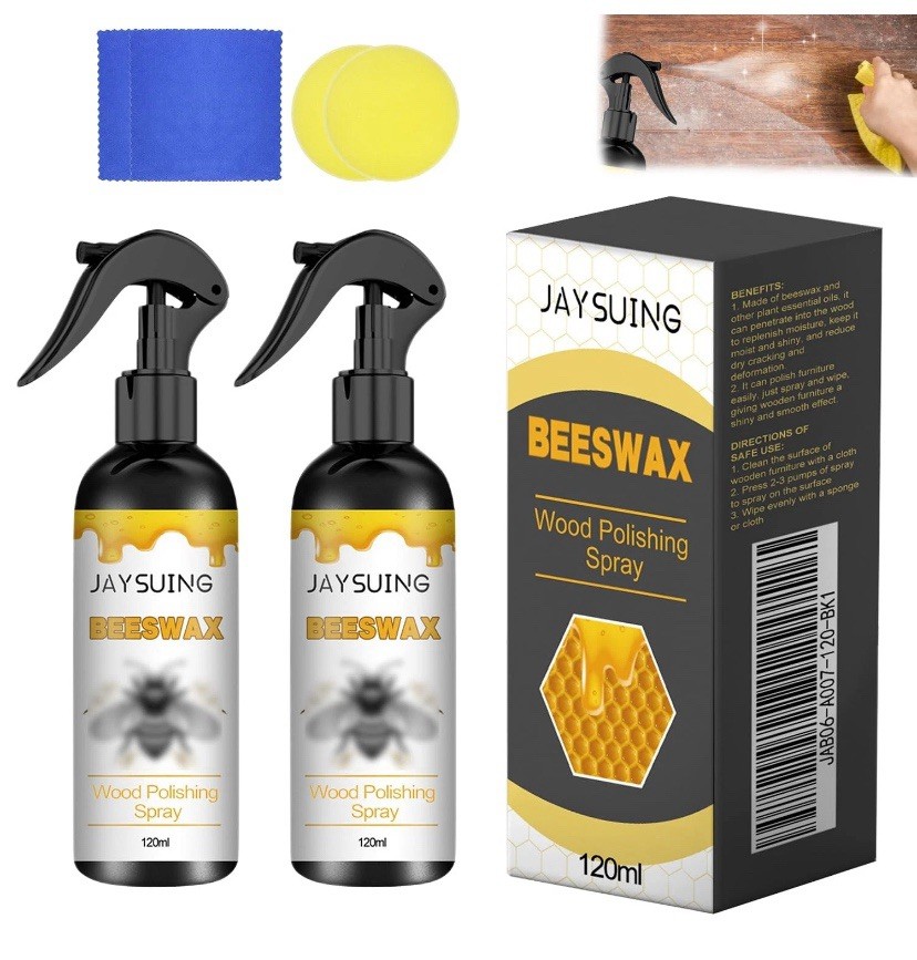 Lot of 2! Natural Beeswax Care Spray & Restorer, Spray Furniture Polish For Wood