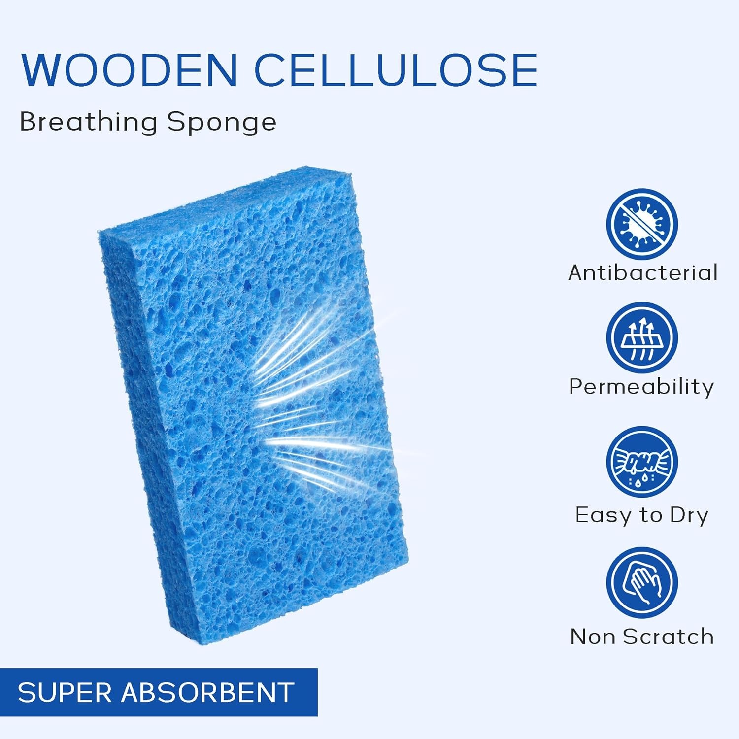 Cellulose Sponges,Heavy Duty Scrub Kitchen Sponge No Scratching,Pop Up Eco DIY
