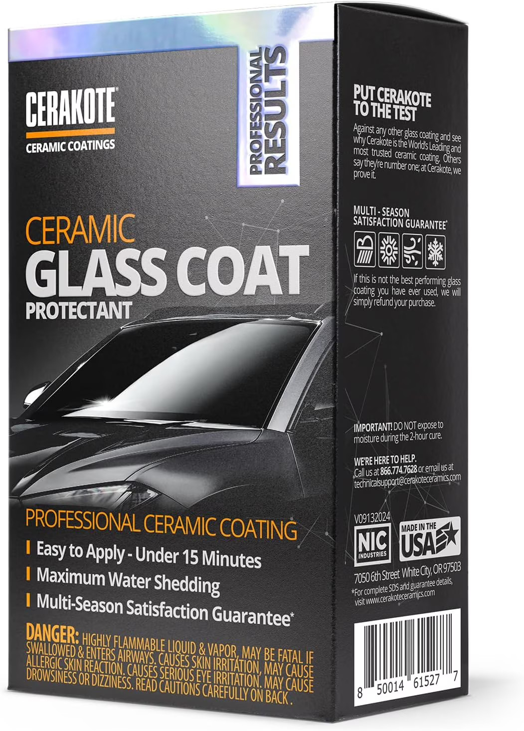 Cerakote Ceramic Glass Coat Protectant Kit, Rain Repellent Hydrophobic Windshiel