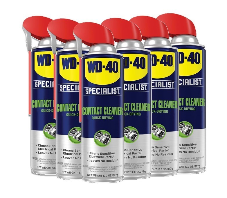 WD-40 Specialist Contact Cleaner for Metal, Plastic, Rubber, 13.3 OZ [6-Pack]