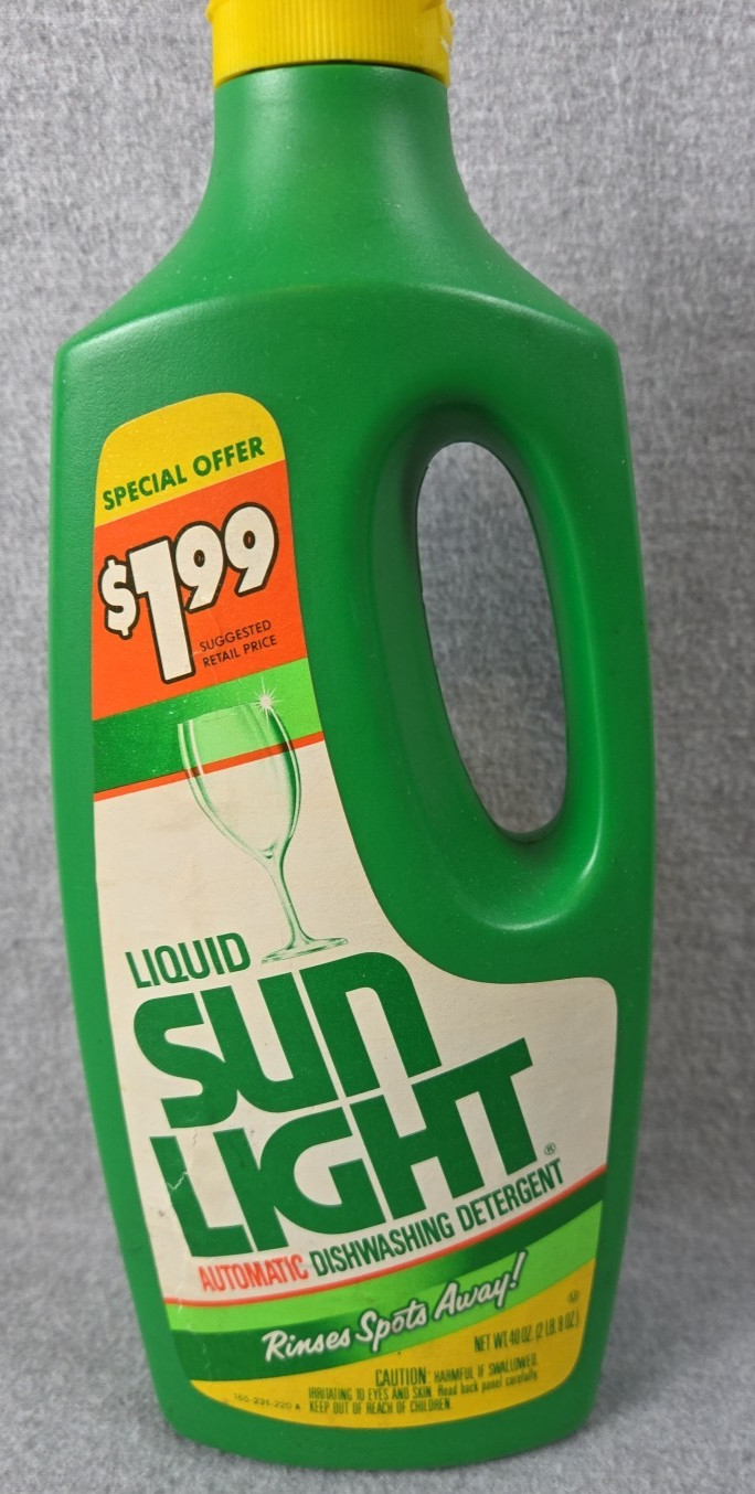 Sunlight Liquid Automatic Dishwashing Detergent 1987 Vintage 40oz Old Stock NEW