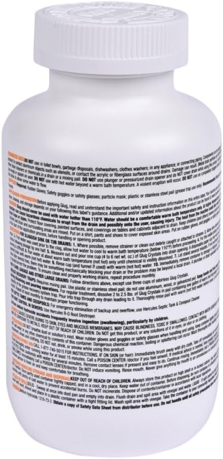 20410 Hercules Glug Crystals Drain Opener 20 oz Pack of 3