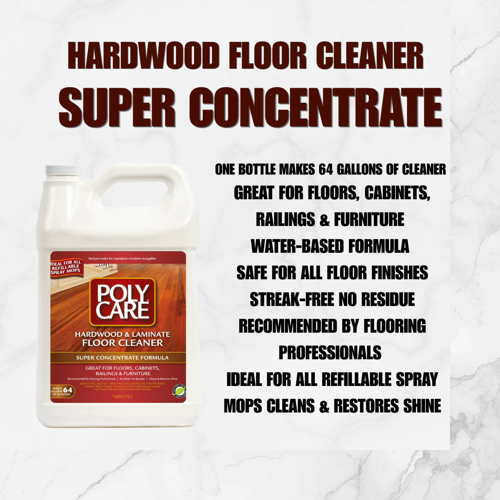 PolyCare 128 Oz HARDWOOD LAMINATE CONCENTRATE CLEANER