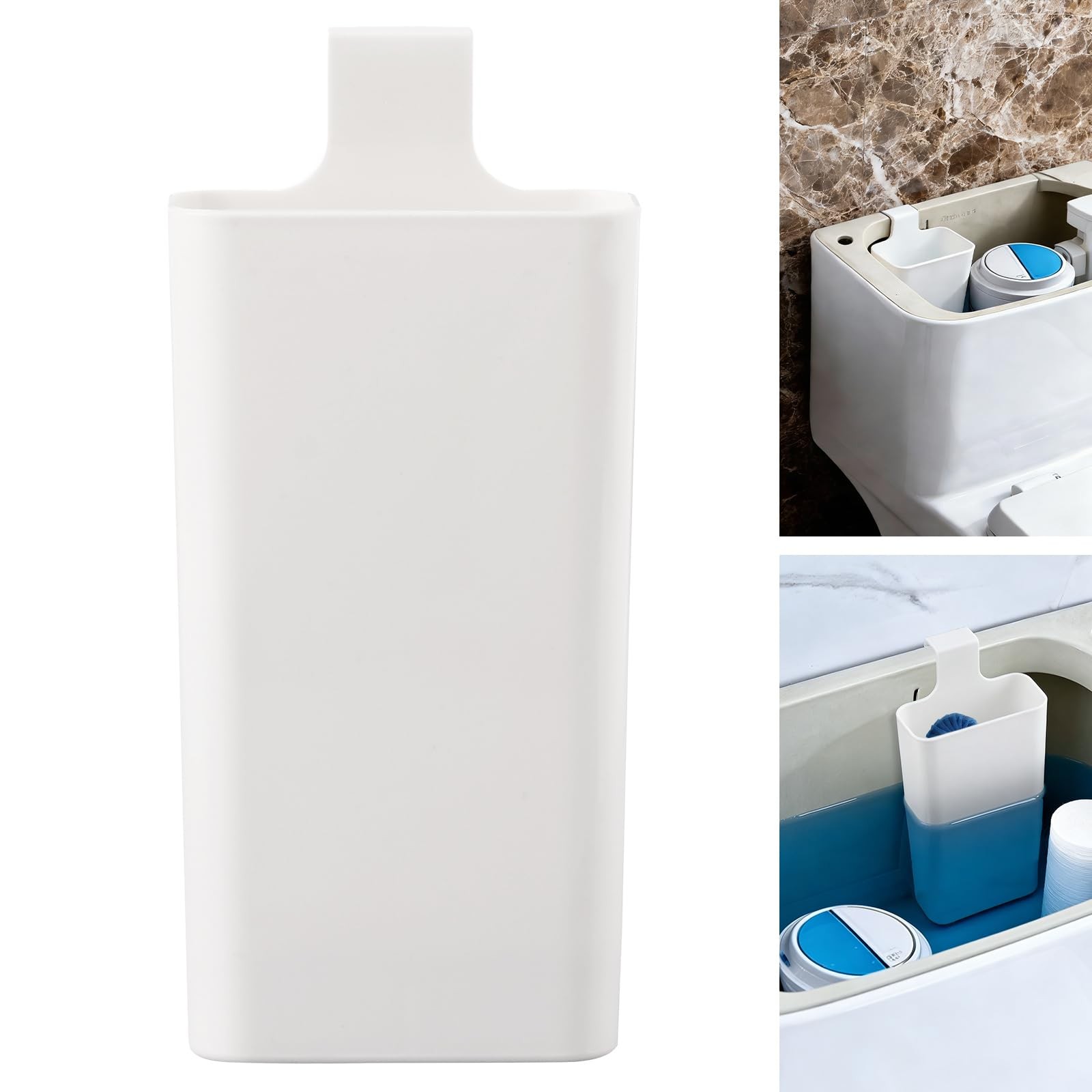 Premium Toilet Tank Tablet Holder – Plastic Hanging Cleaner Caddy (7.5” x 3….