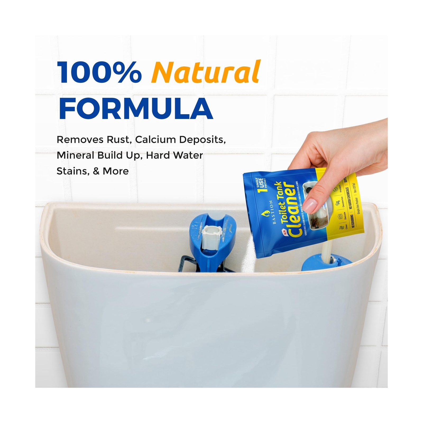 Bastion Toilet Tank Cleaner – 6-Uses. Removes Rust, Minerial Deposits, Hard W…