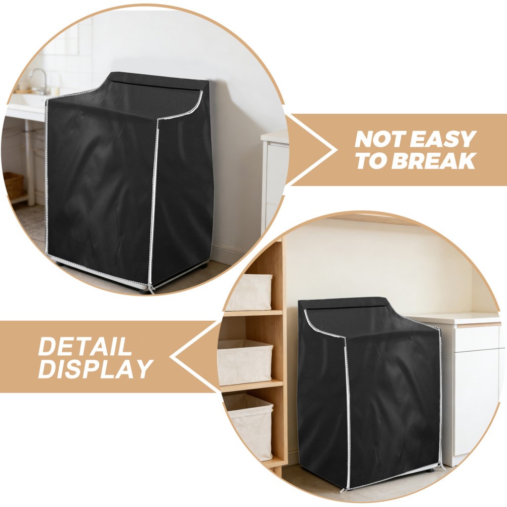 Wear Resistant Black Washing Machine Cover Suitable for Kitchen Bathroom Laundry