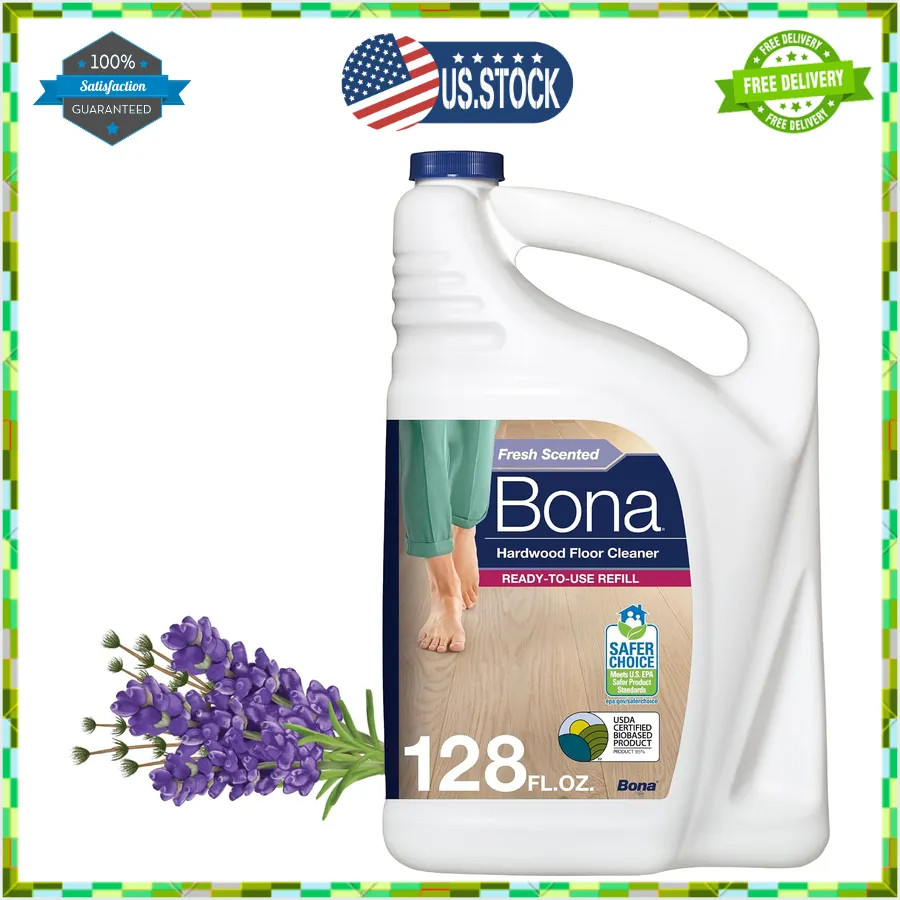 Bona Hardwood Floor Cleaner Refill 128 fl oz Unscented Residue Free Wood Solu…