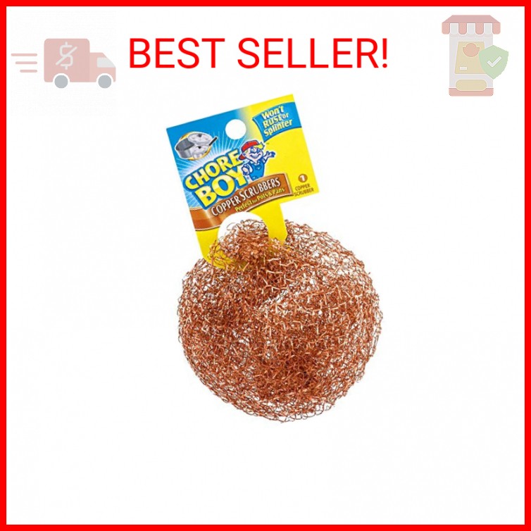 Chore Boy Ultimate Copper Scrubber Scouring Pad, Pure Copper (10-Pack)