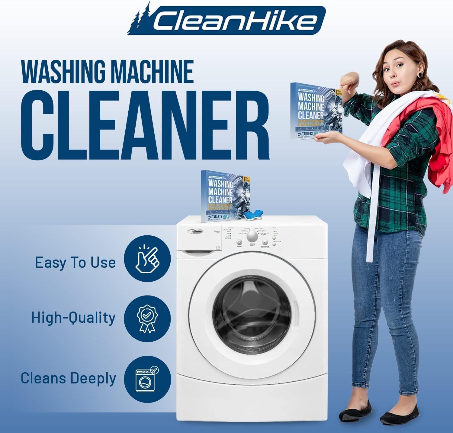 Washing Machine Cleaner Descaler Tablets – (24 Tablets, 1 Year Supply) Eco-Frien