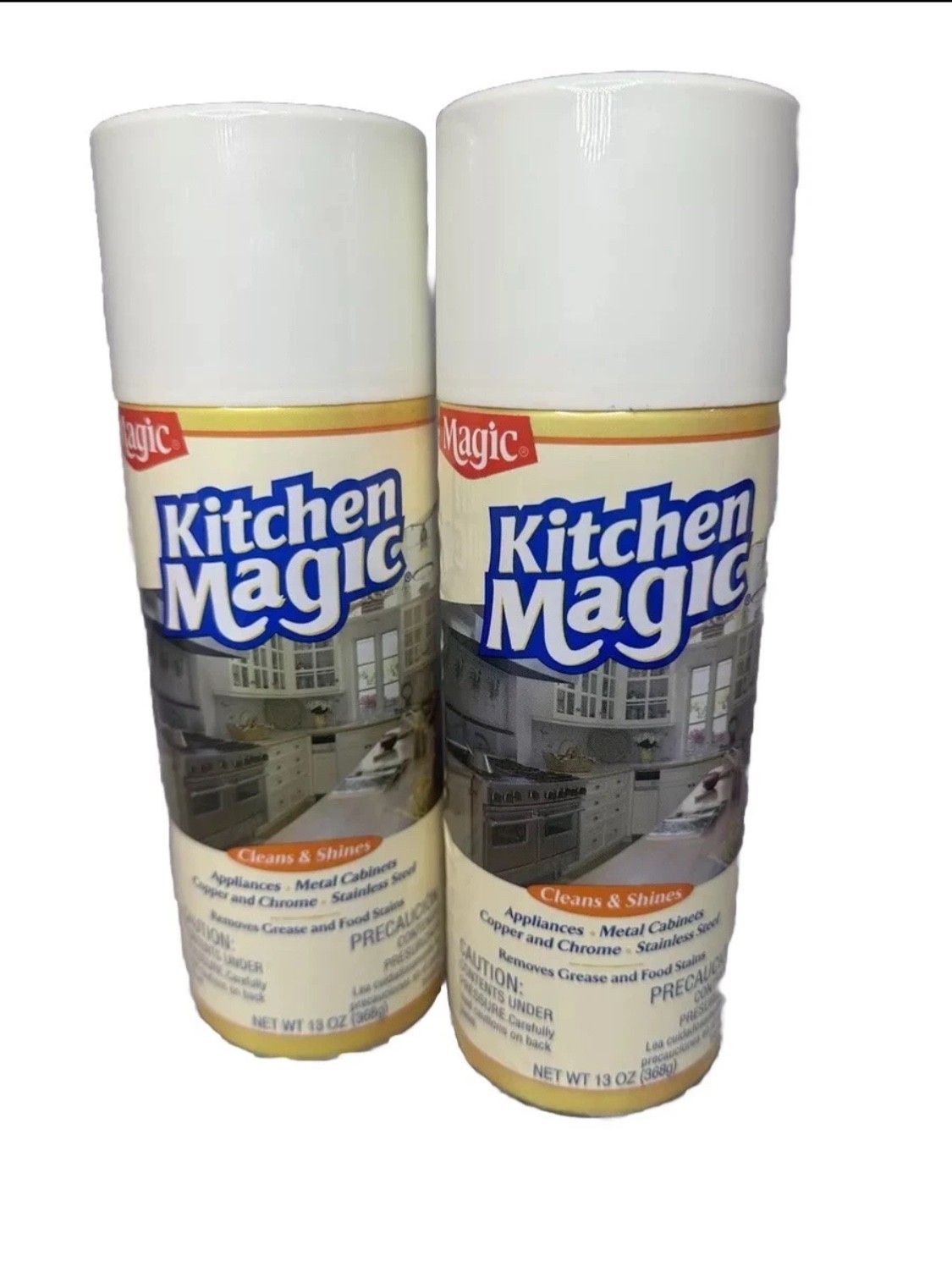 2 Kitchen Magic Spray 13oz Cleans & Polishes Metal Copper Chrome Stainless ~ New
